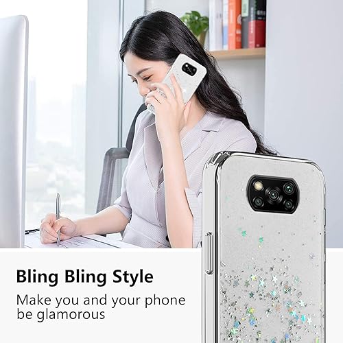 Miniatura 6 de Funda compatible con Xiaomi Poco X3 Pro con purpurina verde transparente, funda para teléfono Xiaomi Poco X3 Pro, funda de silicona transparente de