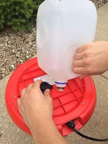 Miniatura 20 de Farm Innovators - Dispensador de agua con tapa, dispensador de agua colgante de 60 W, cubo de 2 galones con tapa roja para pollos, pavos y gansos