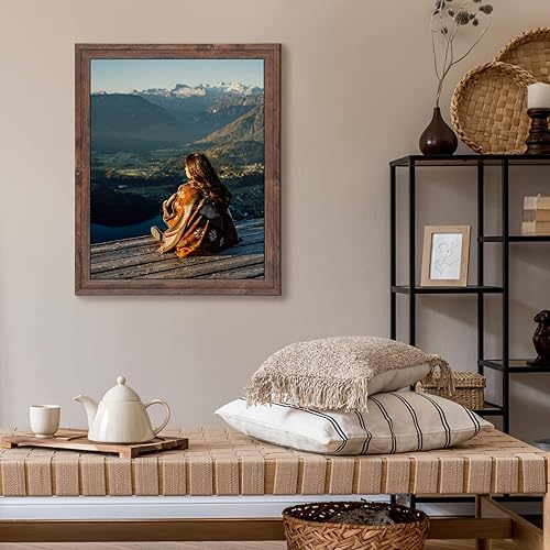 Miniatura 5 de Calenzana Rustic Distressed - Marco de fotos, color marrón, 2 unidades