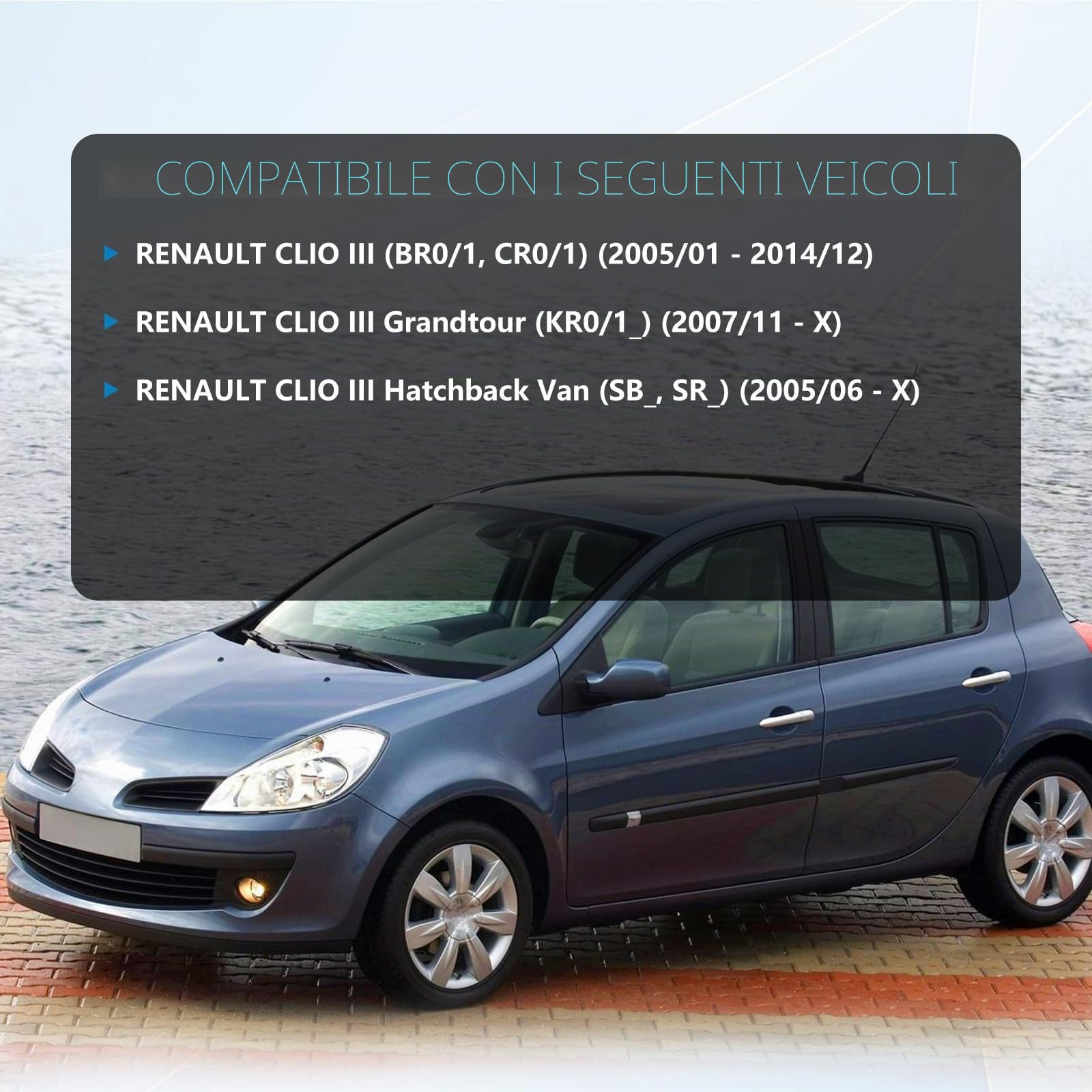 Motorino tergicristallo compatibile con Clio 3 anteriore Clio 3 2005-2012, ricambio per 54523611 54523631 53567502 8200268931 8200268131 7701061590