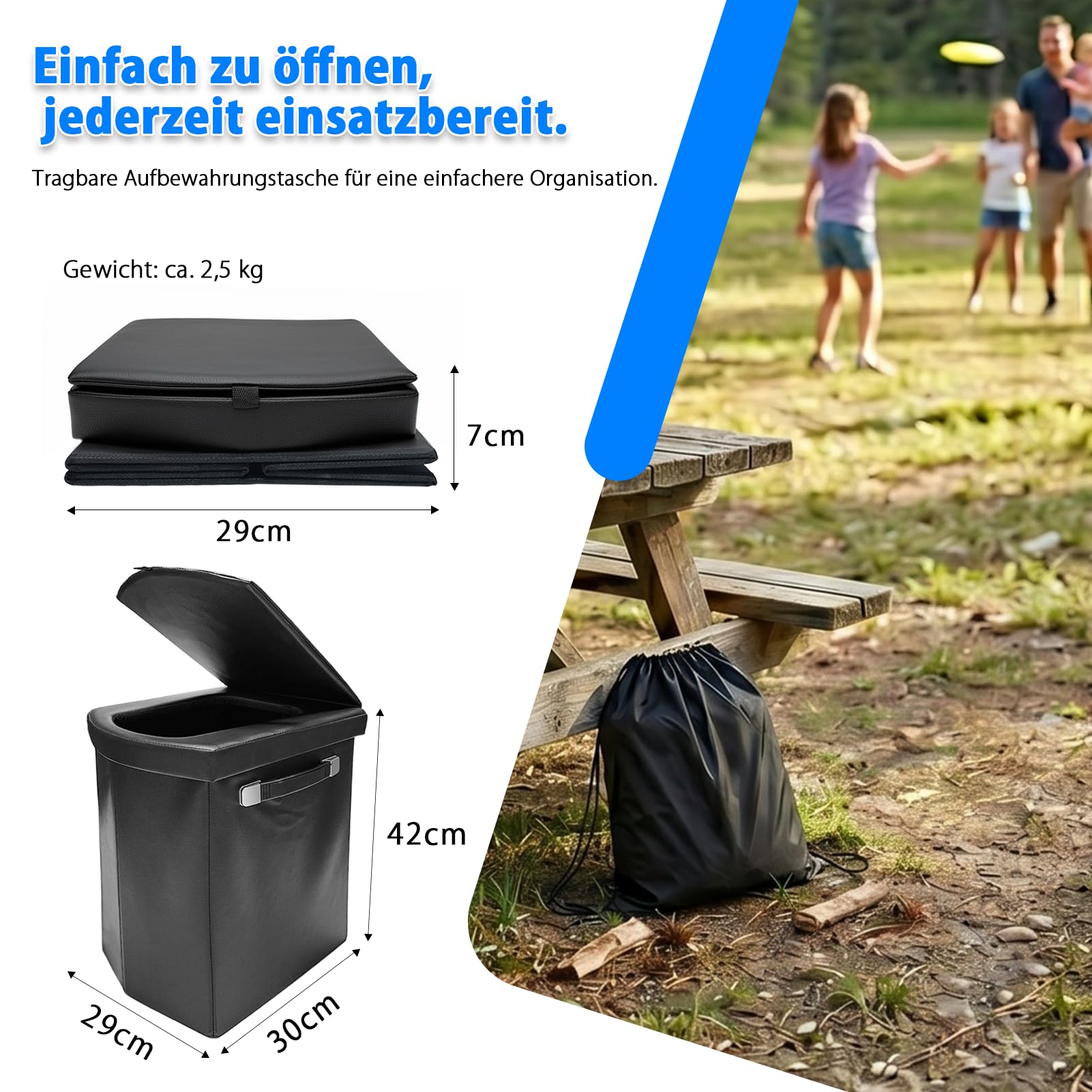 WETCEAOM Campingtoilette, Mobile Toilette, Trenntoilette, Tragbare Toilette für Draußen oder Drinnen,faltbares Töpfchen für Autocamping