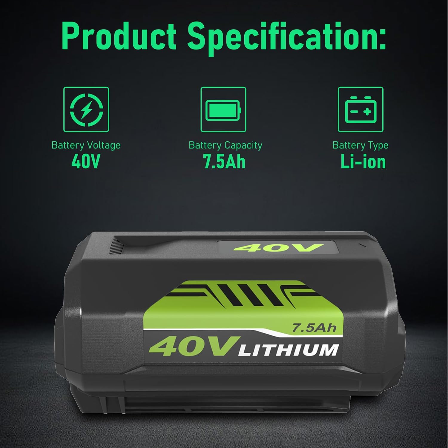 2Pack Upgraded 7500mAh OP4026A Battery Replacement for Ryobi 40v Battery 7.5Ah Compatible with Ryobi 40v Lithium OP40601 OP4050A OP4040 OP4075A Compatible with Batteries 40V Power Tools (7.5Ah-2Pack) - Image 2