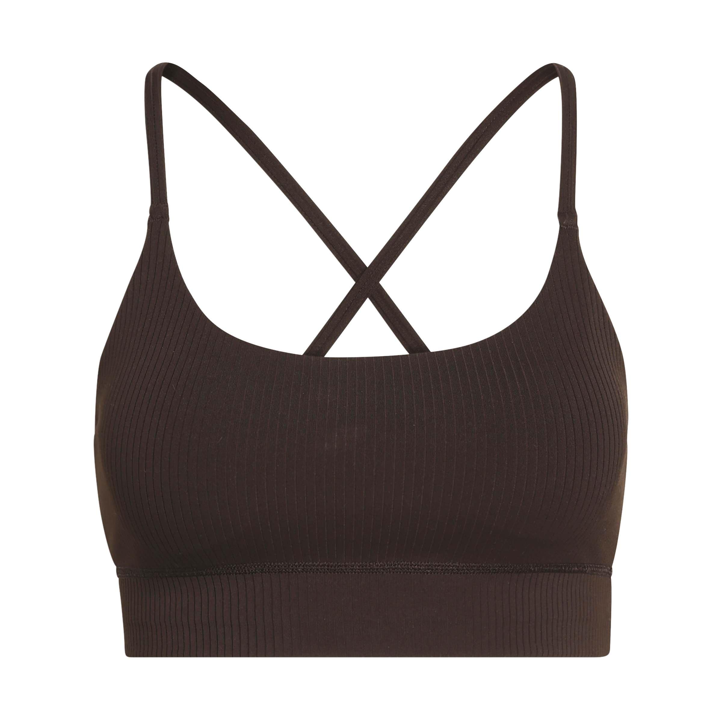 Adidas Women's Marron Sports Bra All Me Rib Light