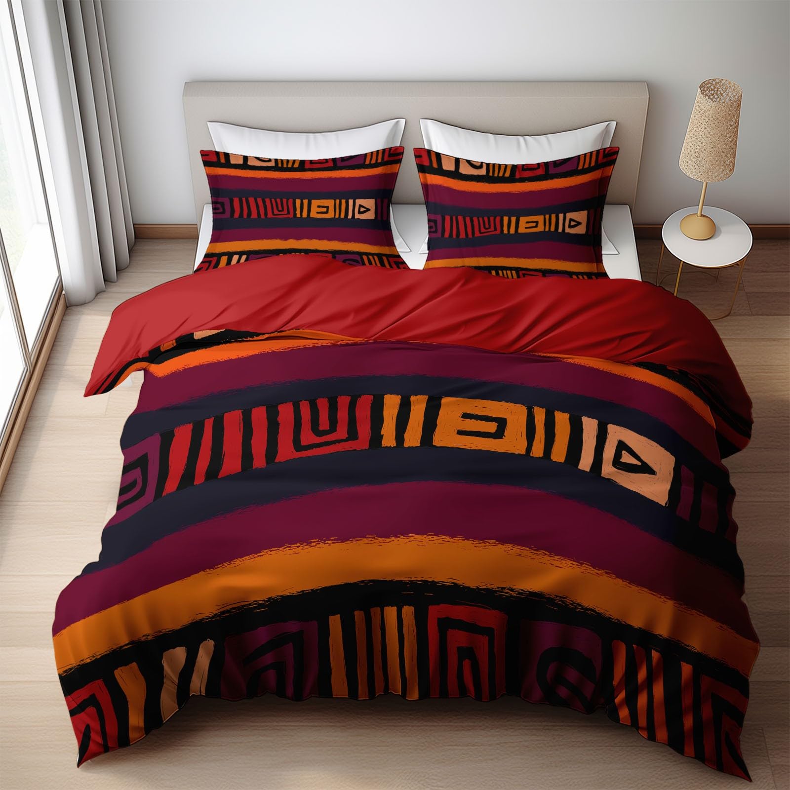 Juego de ropa de cama de tribus africanas, 240 x 220 cm