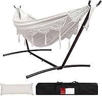 Vista 13 de Lazy Daze Hammocks Hamaca doble con soporte de acero que ahorra espacio de 9 pies, incluye funda de transporte portátil, capacidad de 450 libras