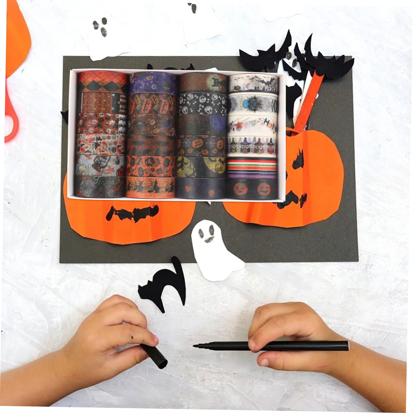 TEHAUX 72piezas Cintas Washi Decorativas De Halloween De Diseño Temático para Manualidades y Decoración De Fiestas Accesorios Creativos para Scrapbooking y Proyectos