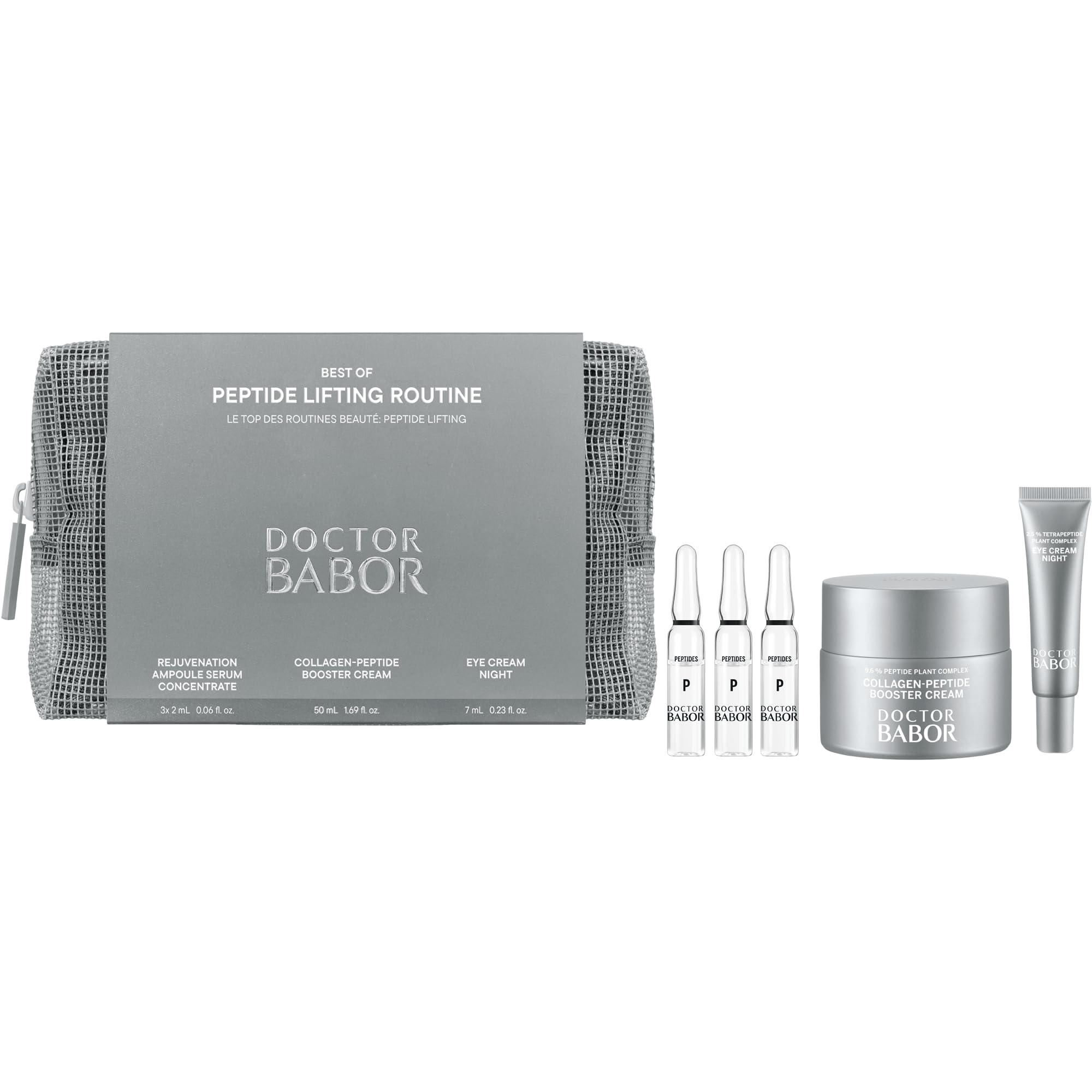 BABOR Peptide Lifting Routine, Topseller Set per la cura della pelle matura, anti-invecchiamento, con fiala, crema per gli occhi e crema per il viso, 3 pezzi