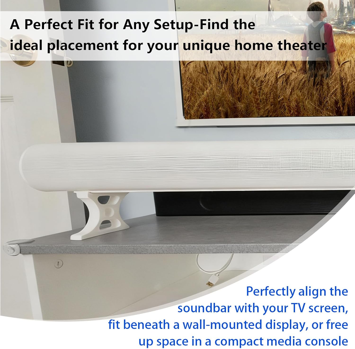 Soundbar Stand for Sonos Arc Ultra with 3 Height Adjustments(25mm-75mm), Sturdy Riser Base for TV & Shelf, Prevents Audio Blockage, Tool-Free Installation (75mm White)