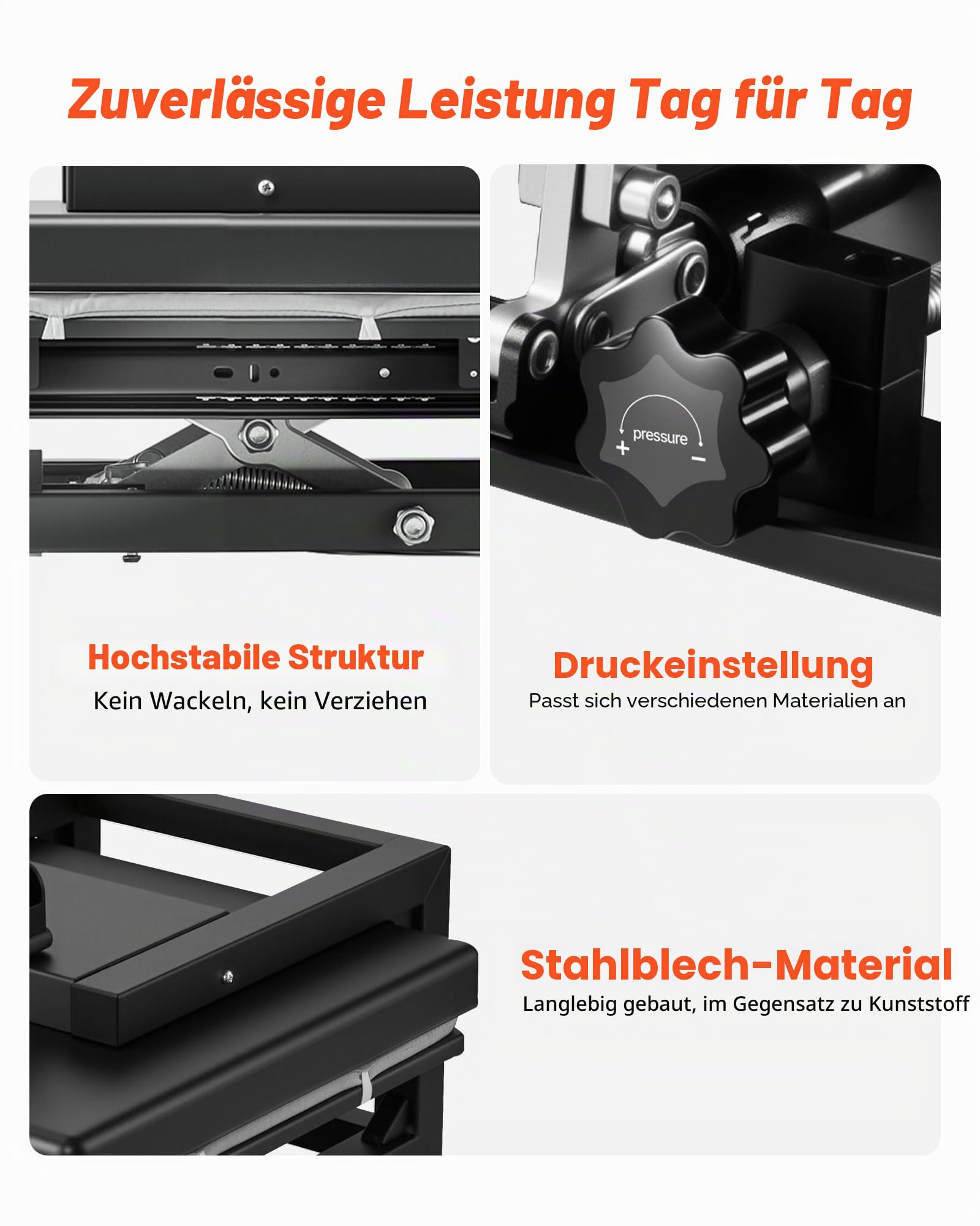 VEVOR Transferpresse 38 x 38 cm 8 in 1 Multifunktion, schnelles & gleichmäßiges Aufheizen, Heißpressmaschine Sublimationspresse Hitzepresse für T-Shirts/Tassen/Becher/Kappen/Teller, schwarz