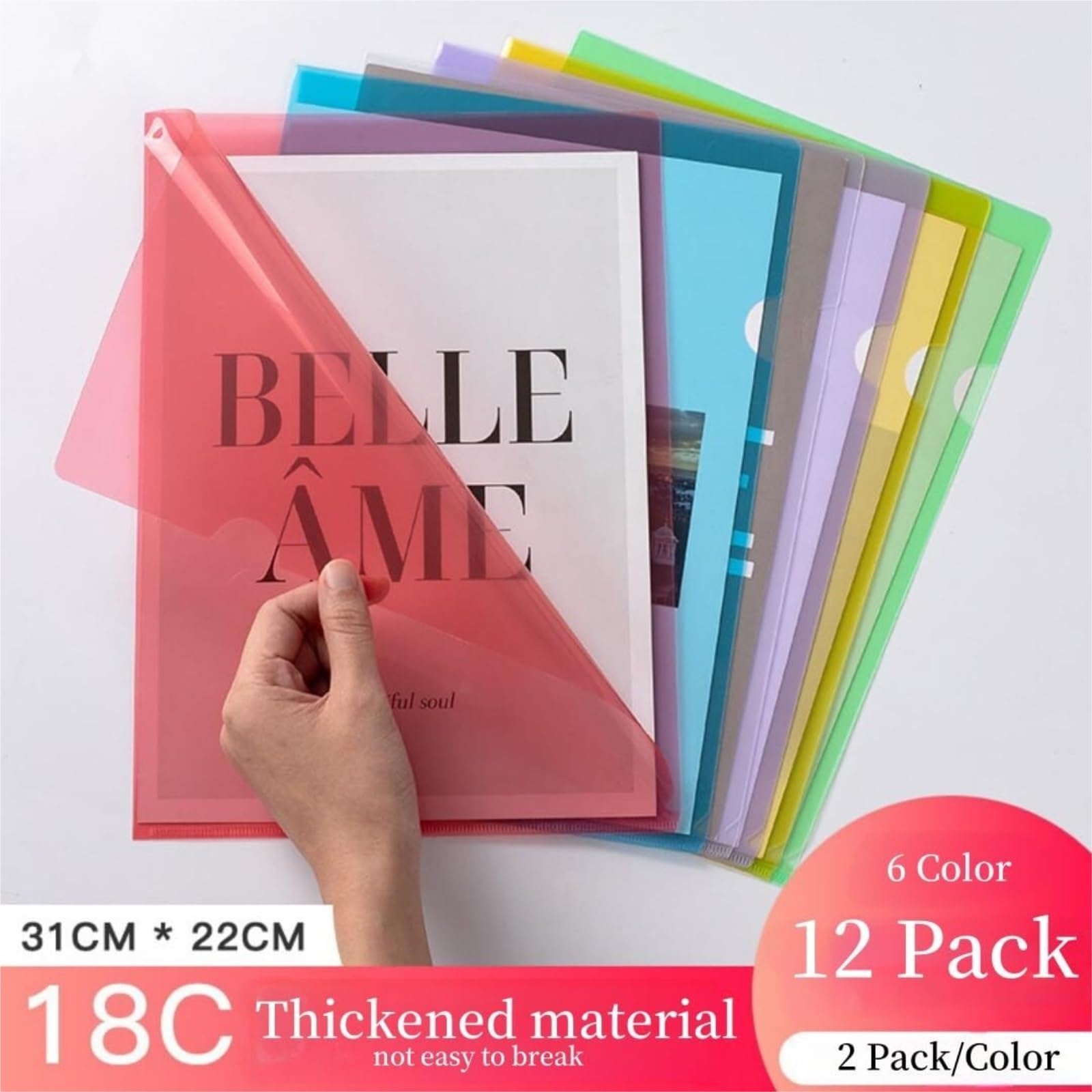 ordner 12er-Pack Transparente Aktenordner, A4-Größe, Dokumenten-Organizer For Verträge, Vertragsschutzhülle For Schule, Büro Und Zuhause aktenordner