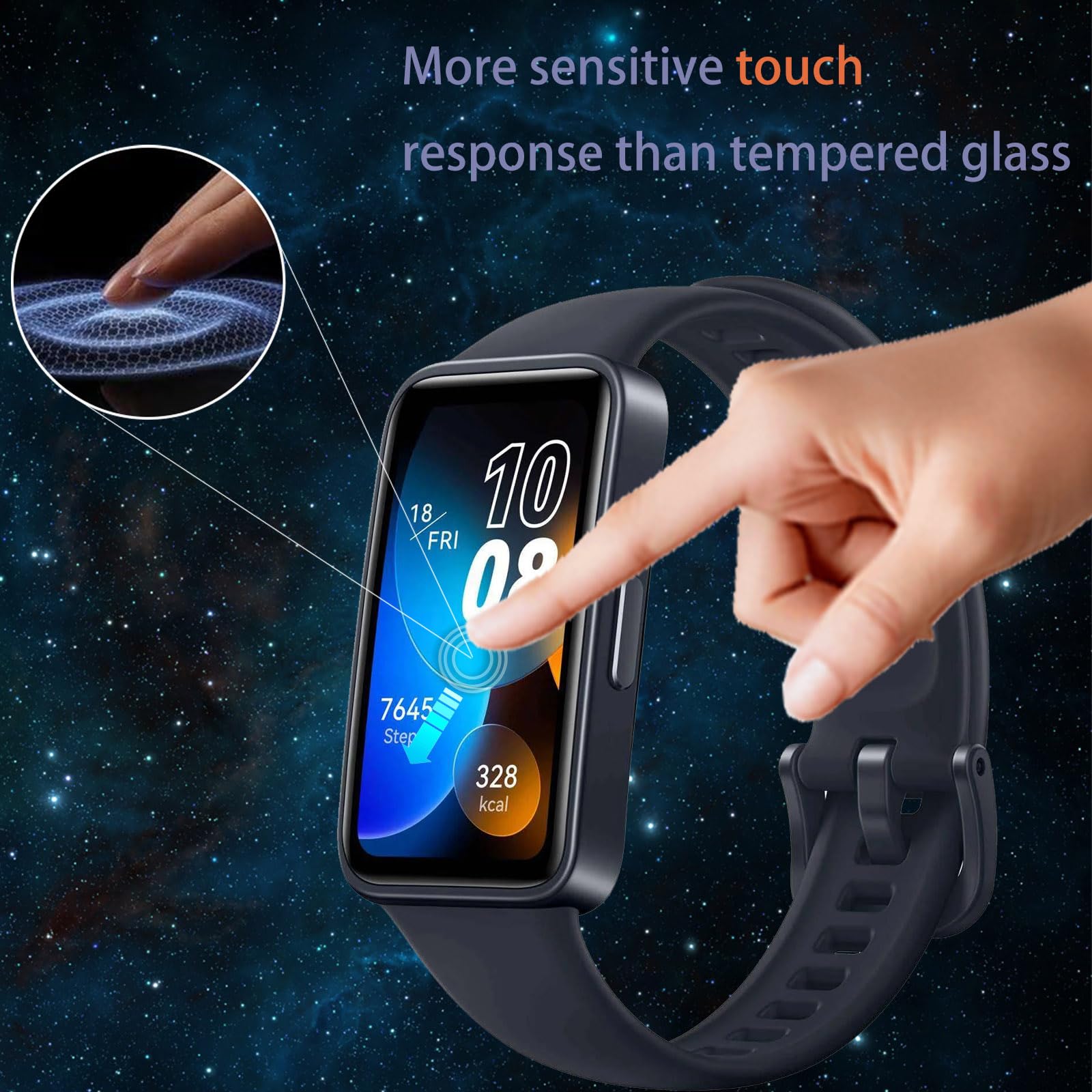 4 sztuki folii ochronnych do HUAWEI Band 10 / HUAWEI Band 9, pełne pokrycie, cienka folia kompozytowa HD, bez szkła, swobodne zginanie, kompatybilna z HUAWEI Band 8