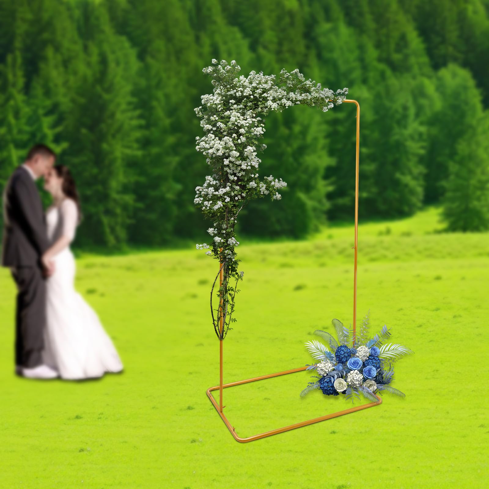 Złota metalowa rama, złoty łuk weselny, 2 m, metalowy stojak na baloniki, zestaw na przyjęcie urodzinowe, wieczór panieński, baby shower, ceremonie, dekoracja