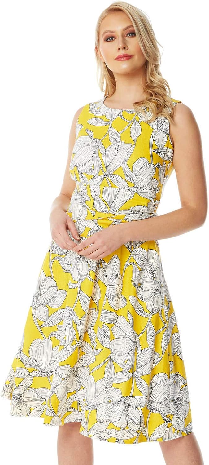floral tie waist dress