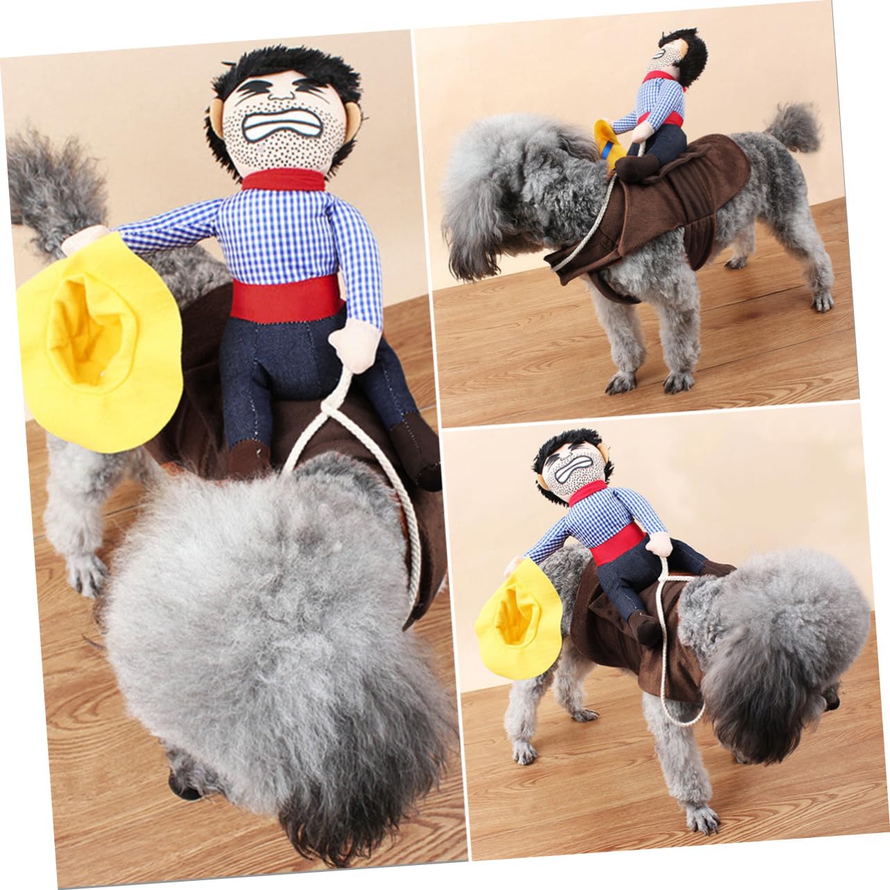 VICASKY 2 Pezzi Costume per Animali da Compagnia Cowboy in Denim Traspirante da Adatto per Cani come Pug Maltese Bulldog Francese e Corgi per Feste Halloween e Servizi