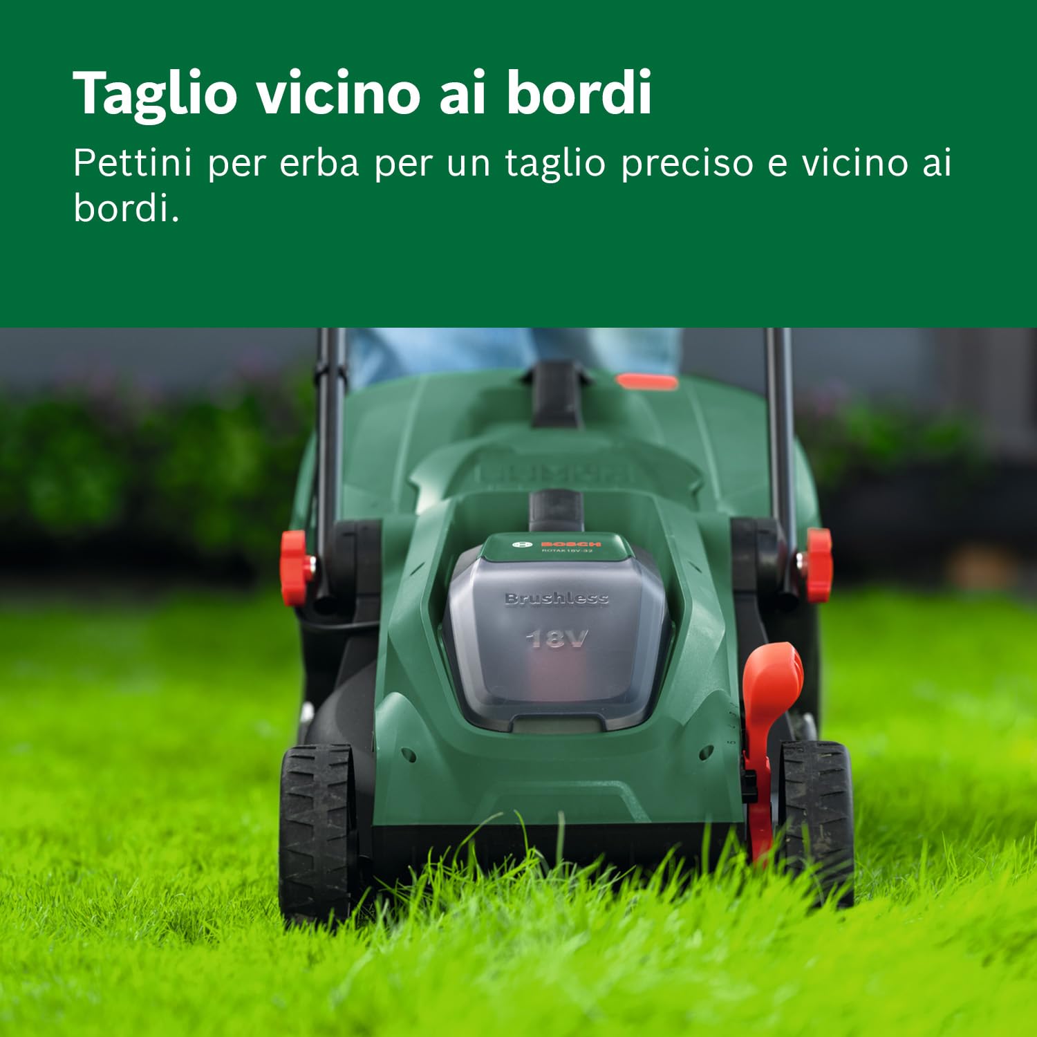 Bosch Rasaerba a batteria ROTAK18V-32 (larghezza di taglio: 32 cm, altezza di taglio: 25-65 mm, sacco raccoglierba in tessuto da 35 l, tappo per pacciame, inclusi batteria e caricabatteria)