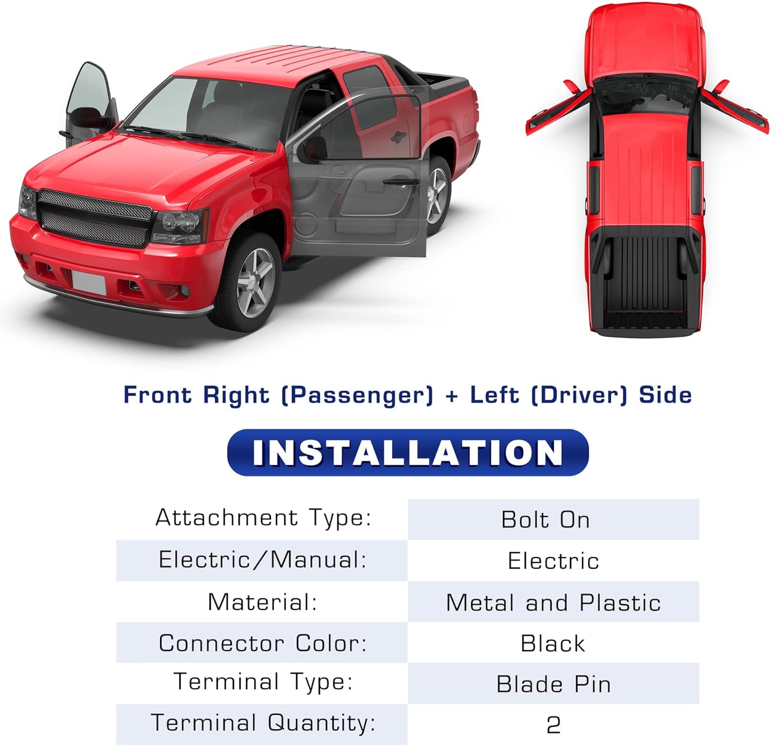 MOSTPLUS Power Window Regulator with Motor 741-644 741-645 Compatible with Chevrolet Avalanche/Silverado/Suburban Driver and Passenger Side