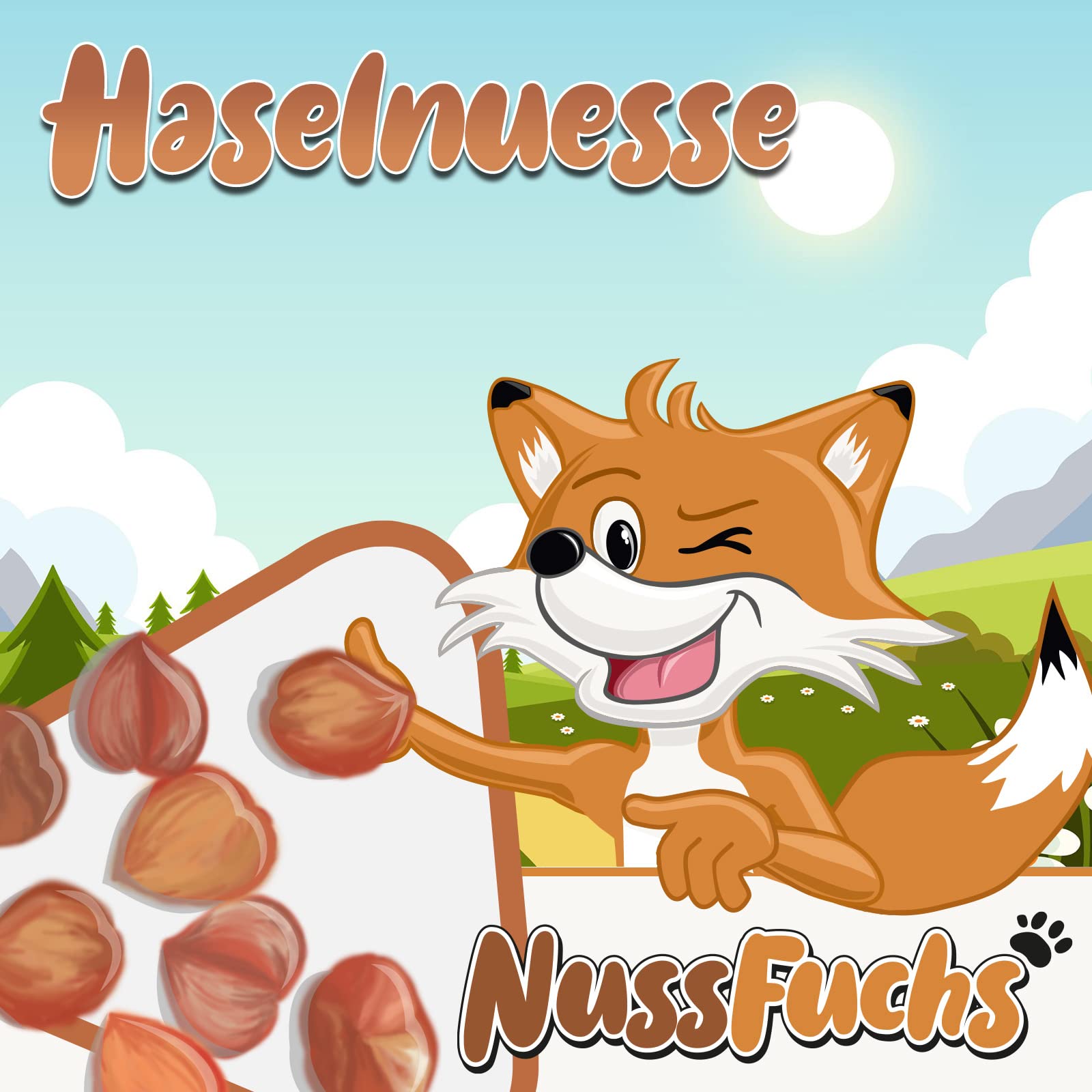 Haselnüsse naturbelassen 1,5kg im Eimer mit Haut ganz roh NussFuchs