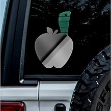 Decal Stickers of Apple Metallic Silver Set of 2 Luxury Weatherproof Vinyl Decal Stickers for Laptop Desktop Smartphone Car Dirt Bike Wall Room Mason Jar Bathtub Door - ANDVER1e81711SI