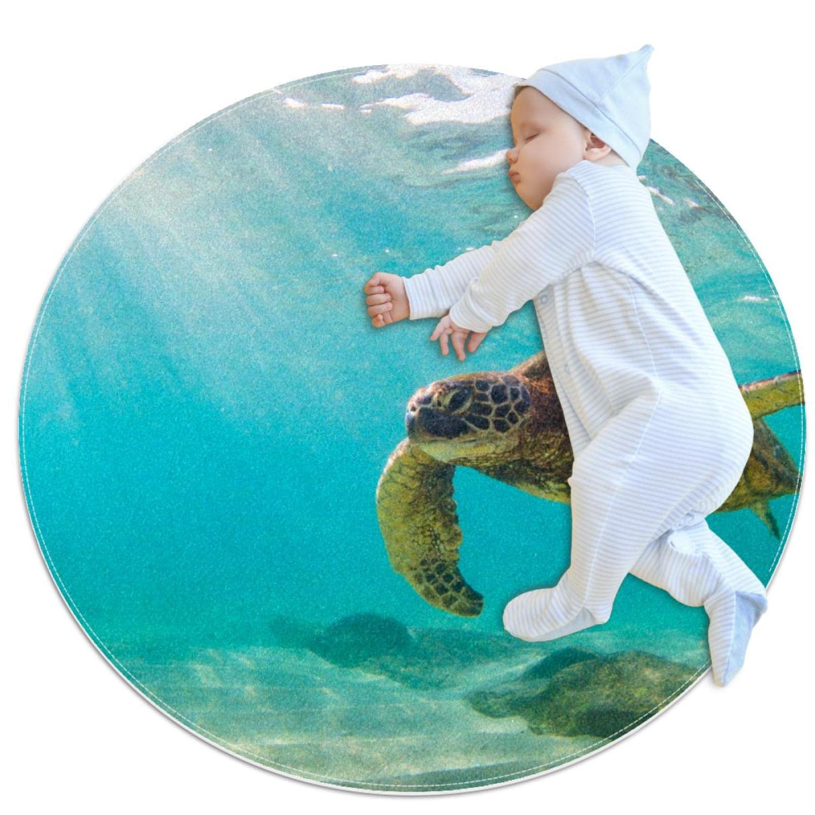 Tapis tortue verte hawaïenne pour décorer une chambre d'enfant