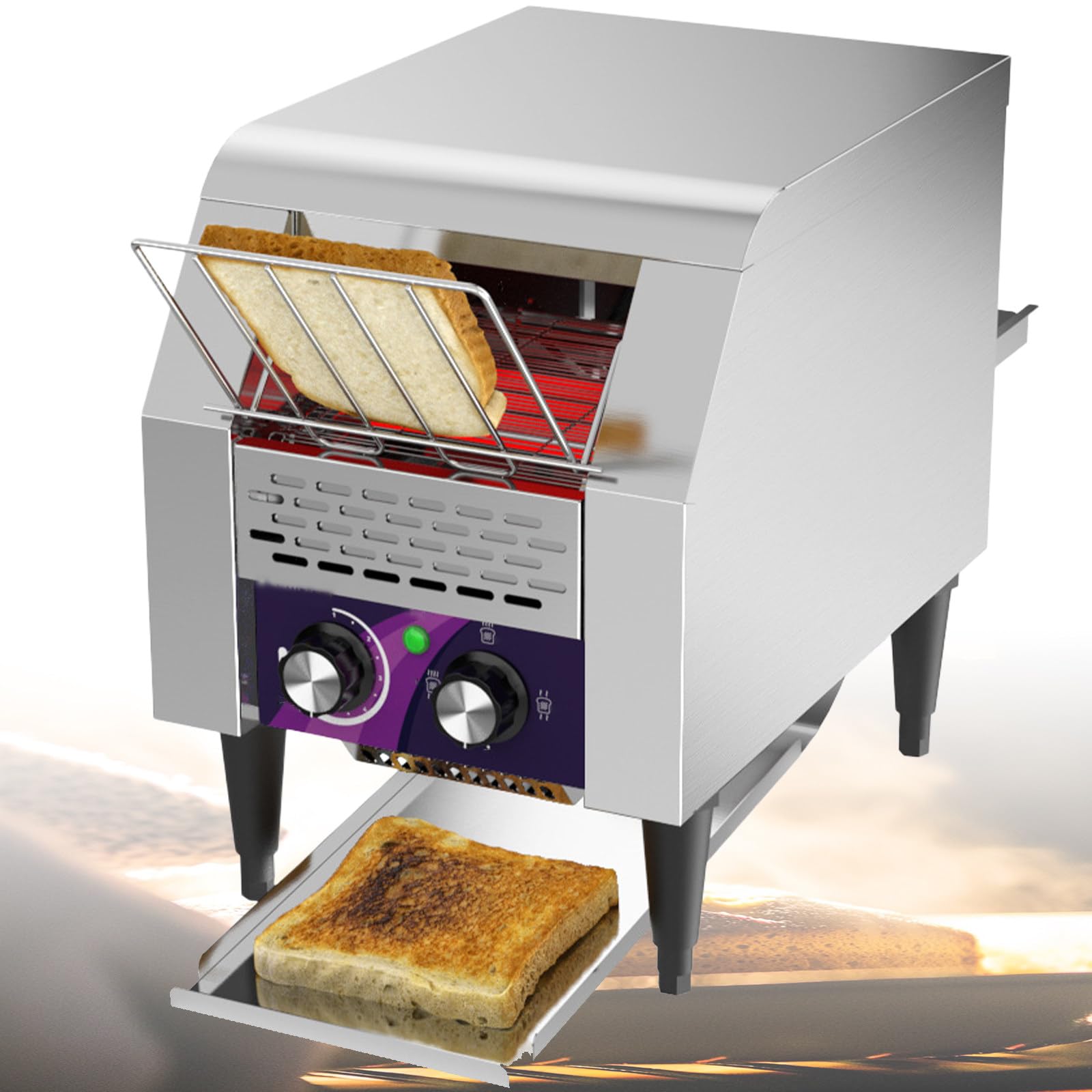 Tostadora Comercial, Tostadora Pan Plana, Tostadora de Pan Horizontal, Tostadora EléCtrica de Cinta Transportadora, 150/300/450 Pcs/H Horno Tostador, para Restaurante Small