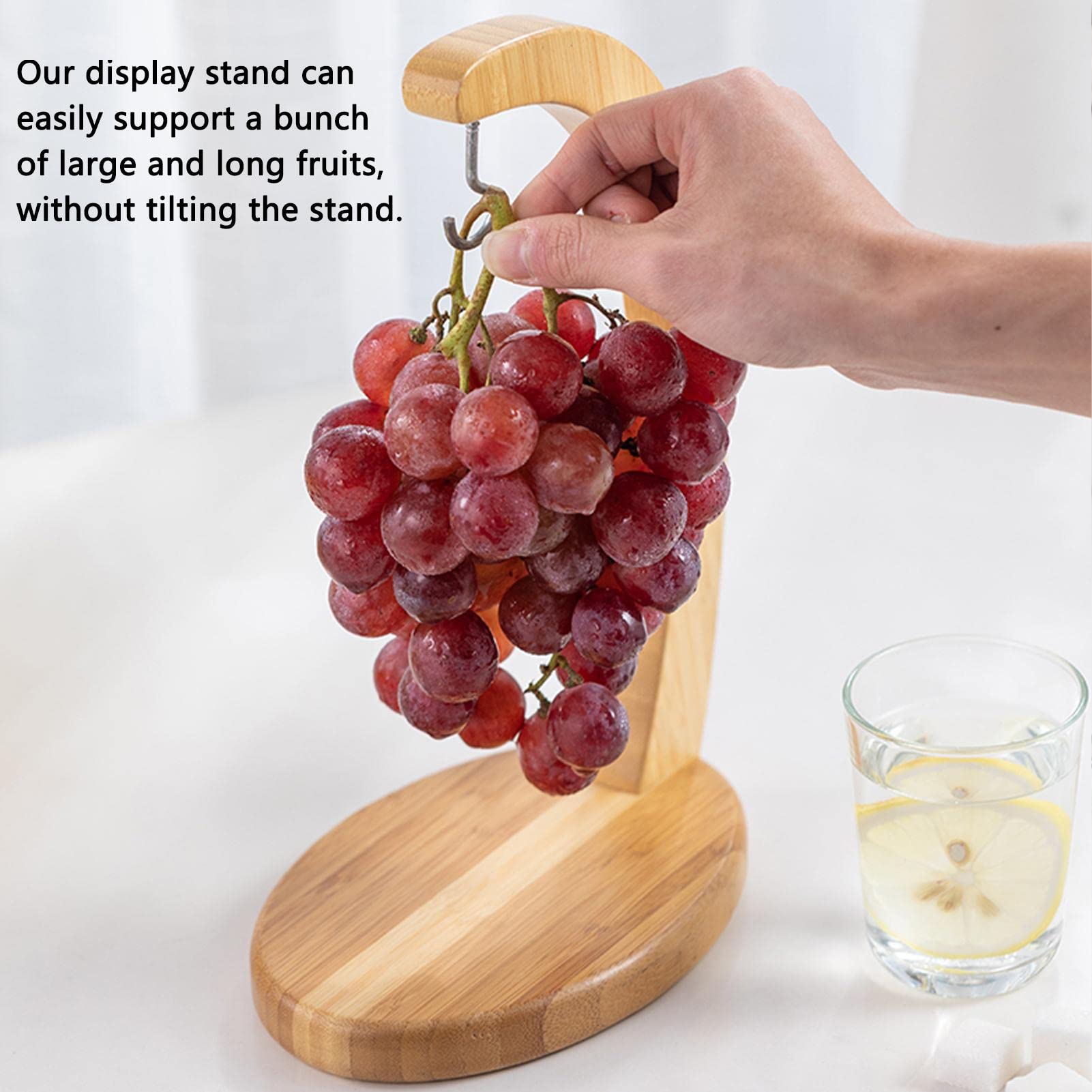 Suspension Banane,Porte-Banane | Banana Hanger Bamboo Holder Stand Présentoir Fruits Robuste avec Crochet pour la Maison ou Le comptoir Bar Stockage Fruits