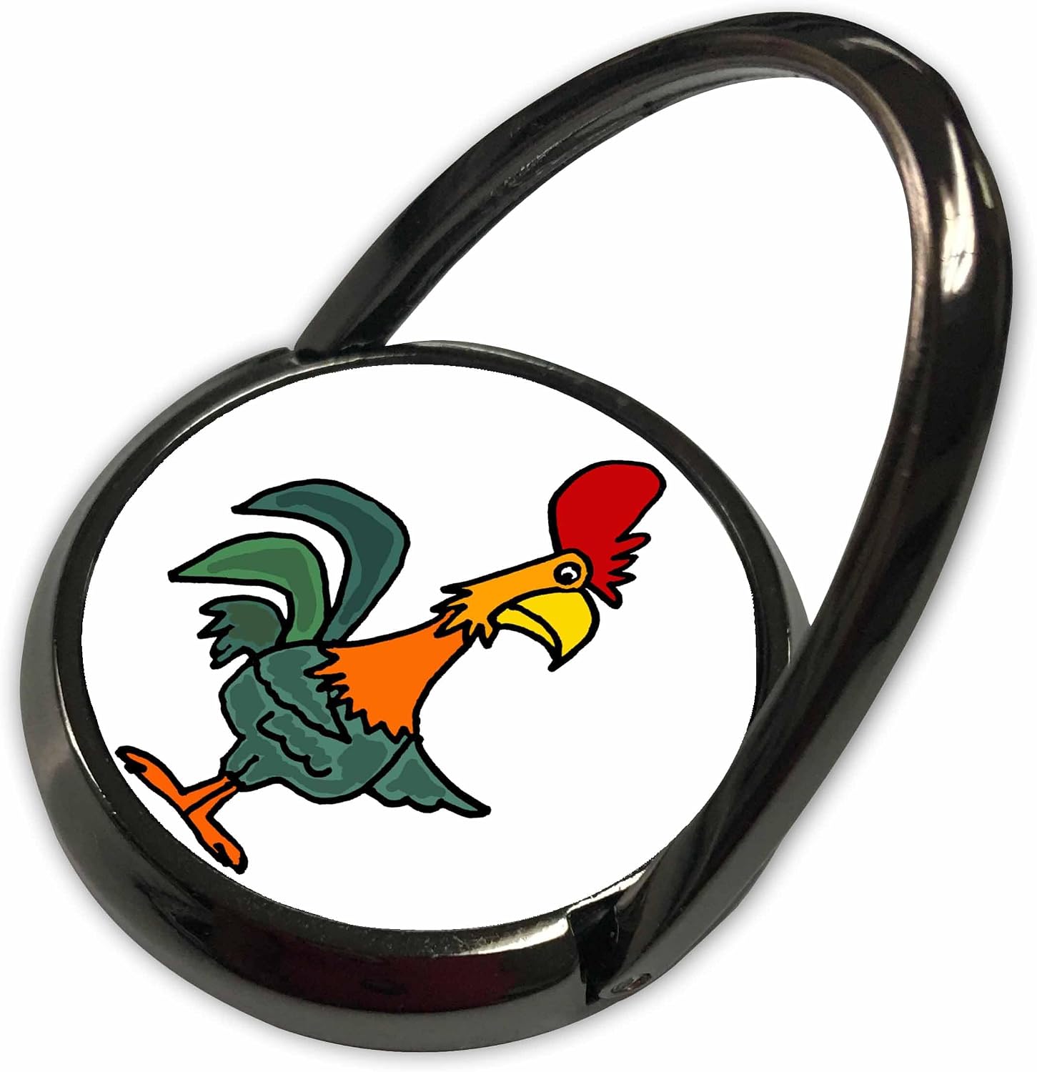 3dRose Funny Cute Colorful Funky Rooster Cartoon Phone Ring