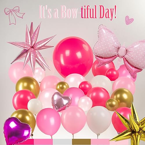 Miniatura 4 de Kit de arco de guirnalda de globos rosa y dorado, 140 piezas de globos de papel de aluminio de estrella con arco para temática de ratón de dibujos