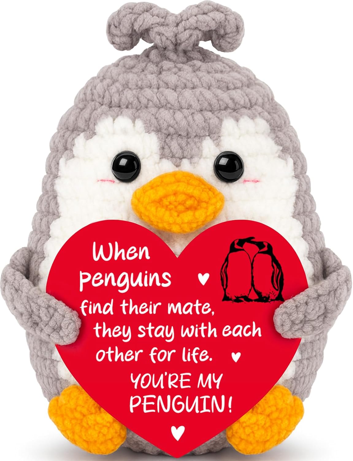 Valentines Day Anniversay Birthday Gifts for Her Him, Handmade Crochet You Are My Penguin Gifts for Girlfriend Boyfriend Romantic I Love You Gifts For Women Men Wife Husband Fiancee Love Sign Decor