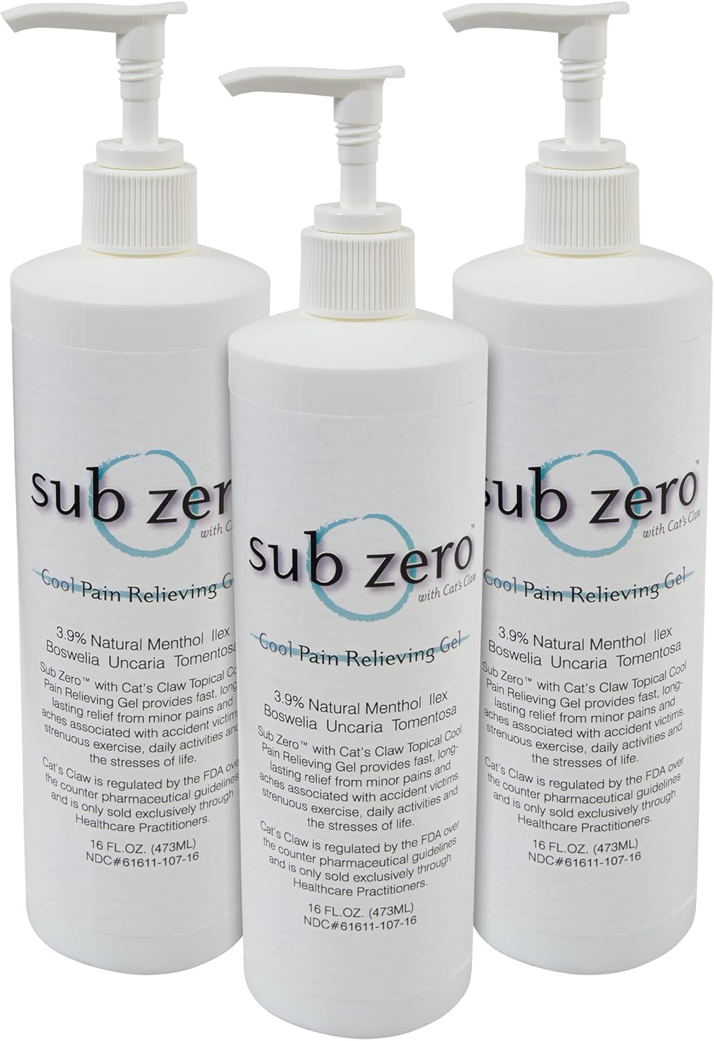 Sub Zero Cooling Pain Relief Gel, 16oz Bottle Joint