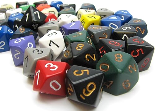 Miniatura 3 de DND - Juego de dados Chessex D&D de 0.630 in, juego de dados poliédricos de plástico opaco surtidos, dados de mazmorras y dragones, incluye 50 dados