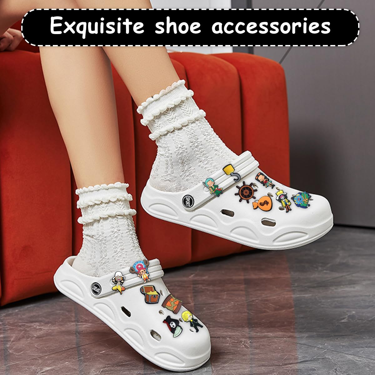 Decoración de zapatos Luffy 19pcs Pin crocs Accesorio de zapato Adornos de Zapatos Clog para Decoración de Zapatos, Pulsera Charms para Niñas y Niños
