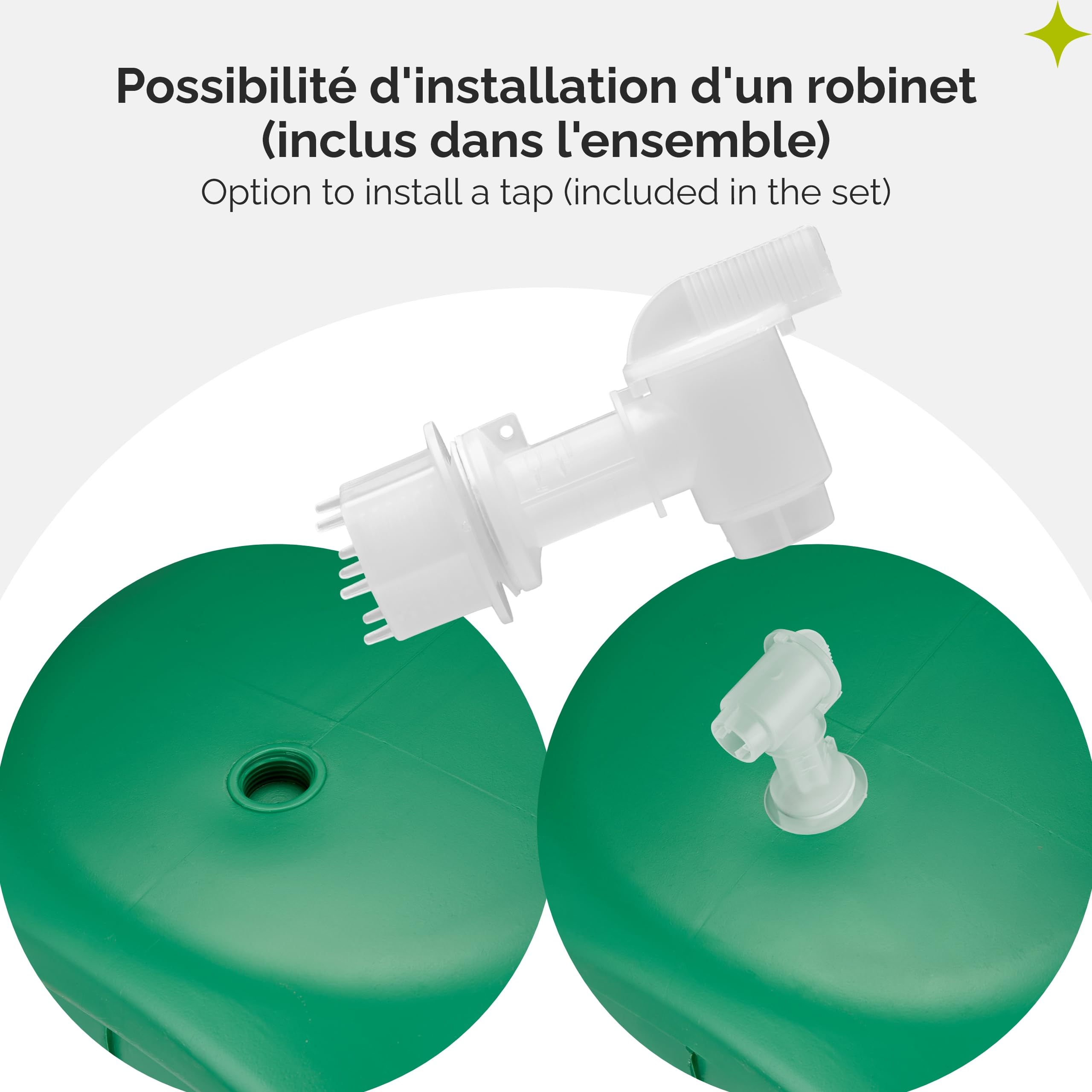Garronda 60L Fût Plastique Alimentaire avec Robinet – Récupérateur d'Eau Sans BPA pour Eau, Fermentation, Croquettes, Choucroute GD-0142