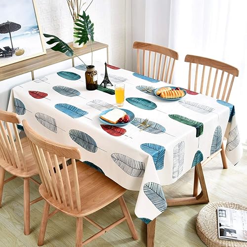 Miniatura 4 de Mantel de vinil para mesa cuadrada, lavable, a prueba de aceite, impermeable, PVC, diferentes estampados, Jardín, Hojas