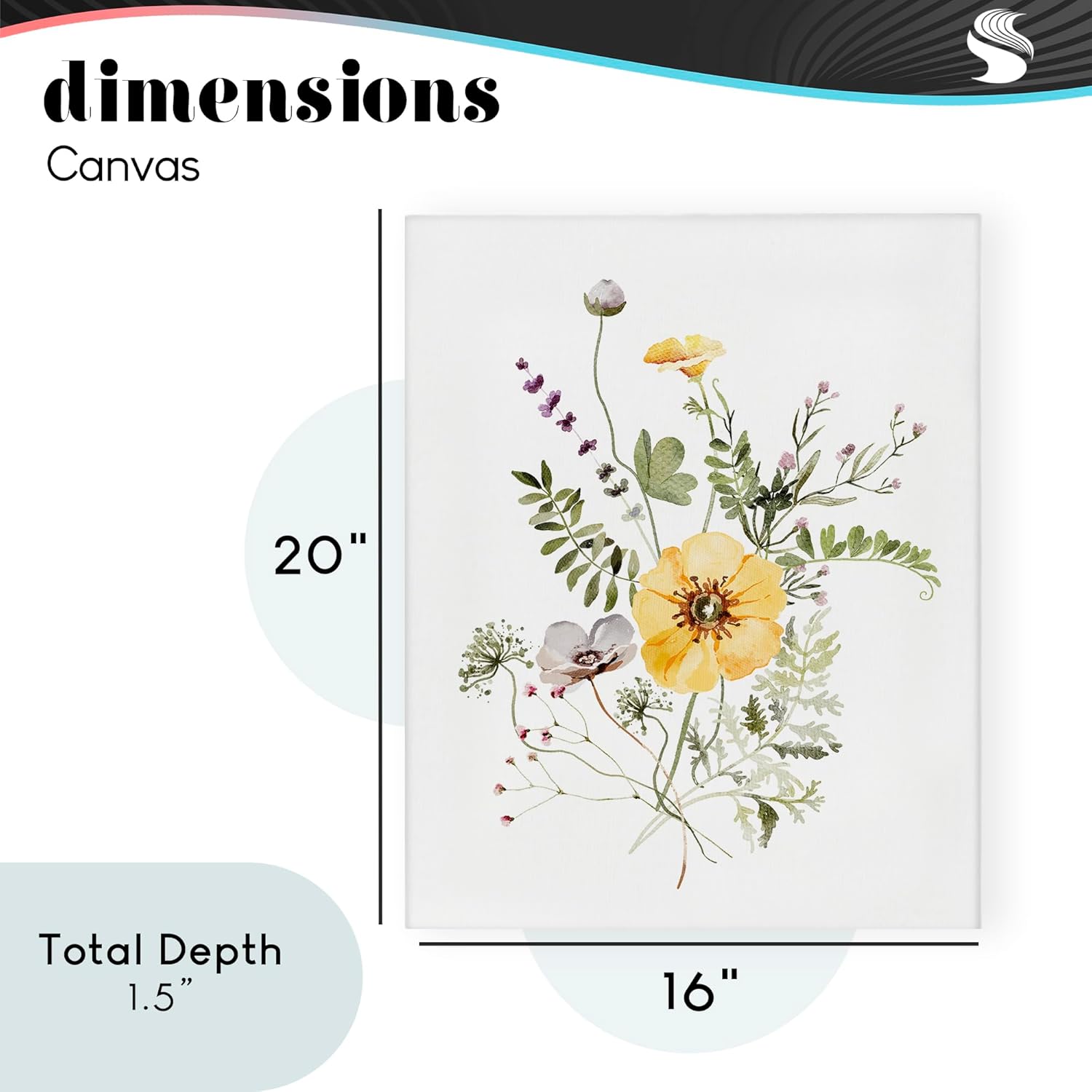 Stupell Industries ガーデニング ハーブ ブルーム キャンバス ウォールアート、文字と裏地によるデザイン、20 x