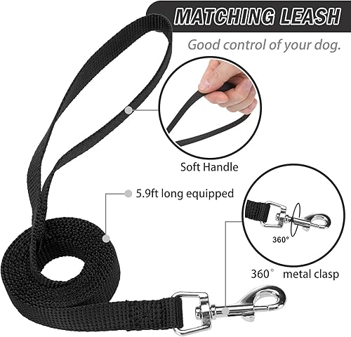 Miniatura 6 de PUPTECK Juego de arnés y correa para perro de malla suave para perros pequeños y medianos, chaleco acolchado reflectante ajustable para cachorros,