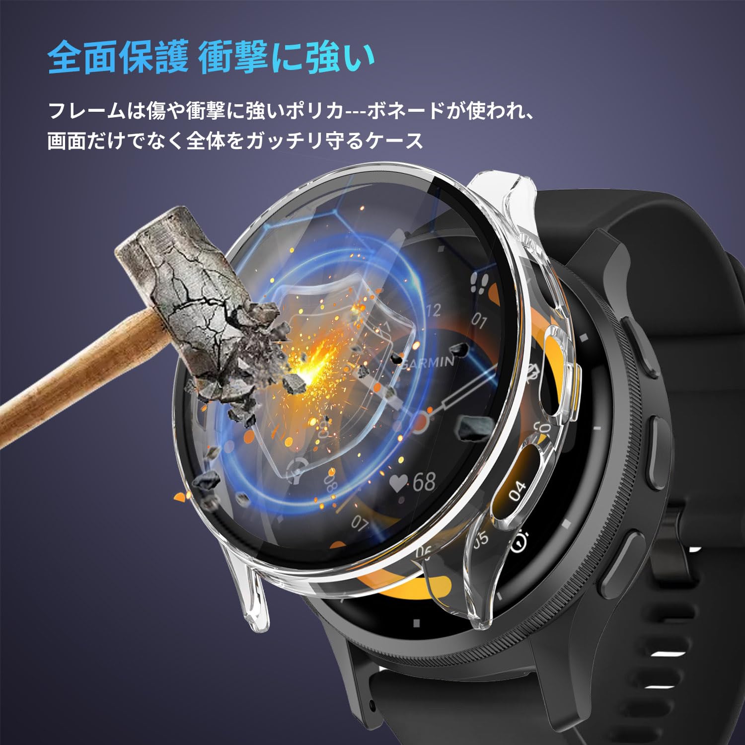 Amazon.co.jp: Garmin Venu 3 対応 ケース YAJOJO 保護 ガラスフィルム 