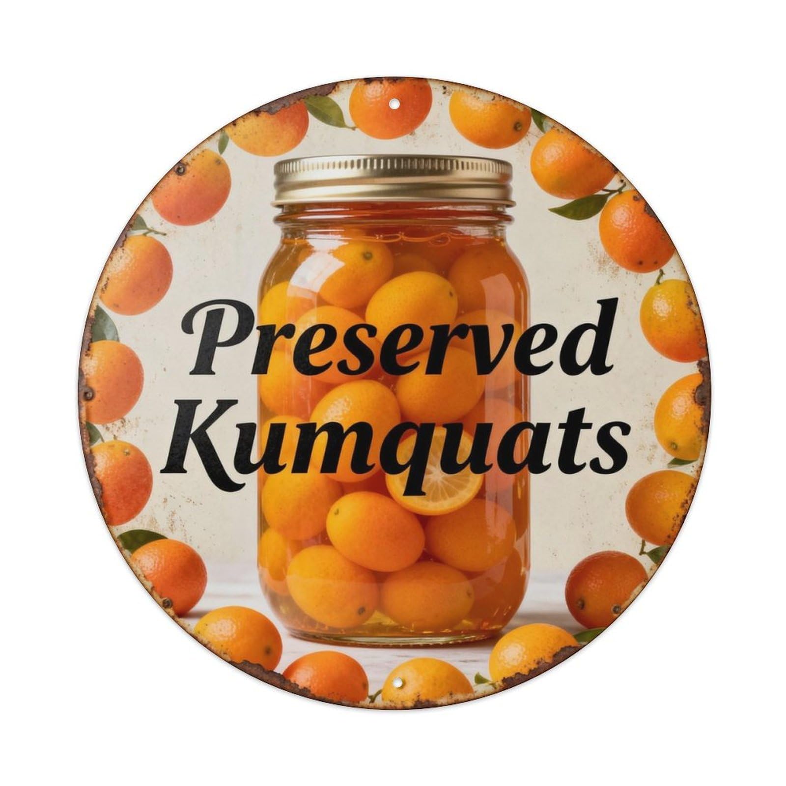 Preserved Kumquats Metal Tin Sign Plaque