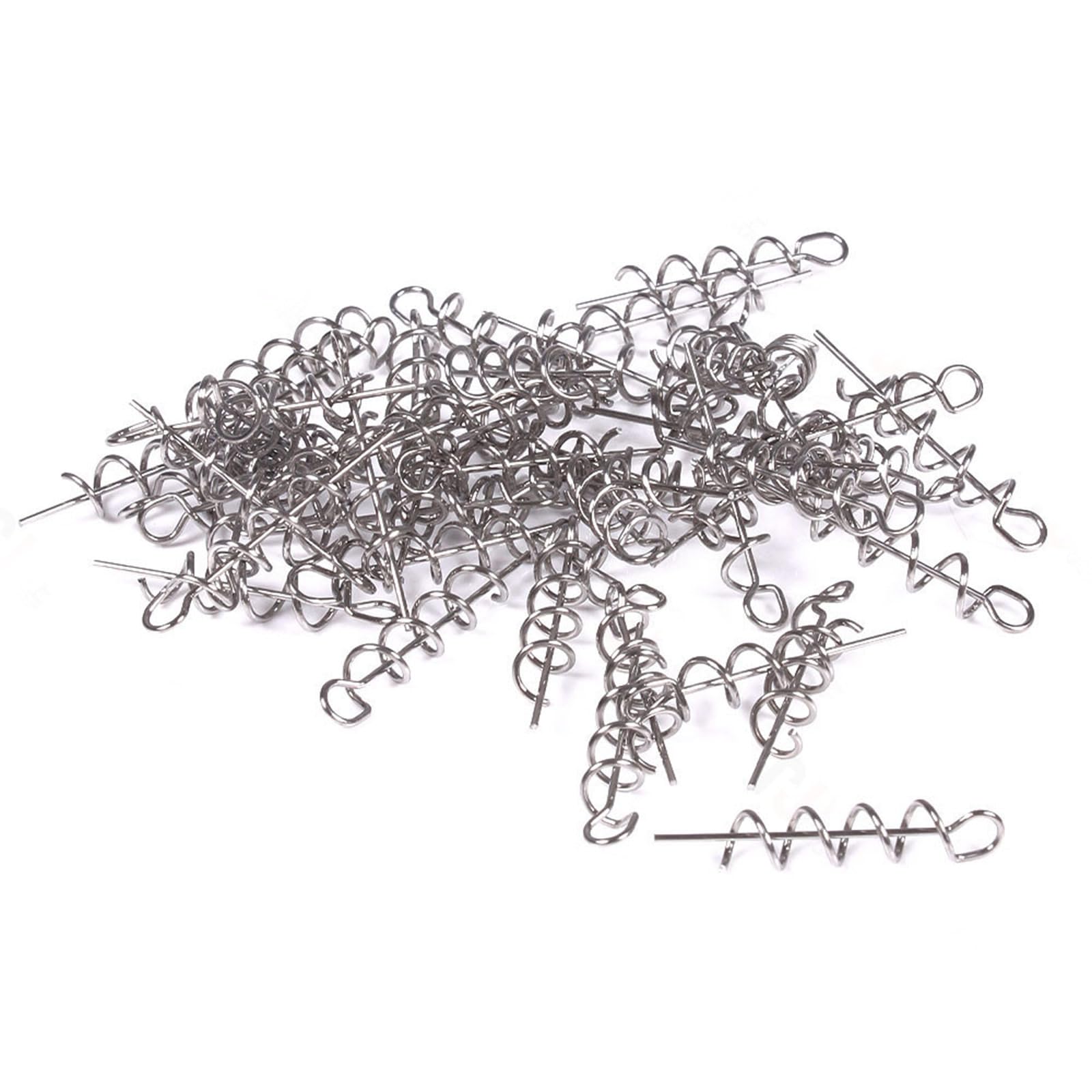 Esche da Pesca, Amo da Pesca con Chiusura a Torsione da 50 Pezzi, in Acciaio ad Alto tenore di Carbonio, con Molla Girevole, for la Pesca d'Acqua Dolce in Acqua salata(D 3.3cm)