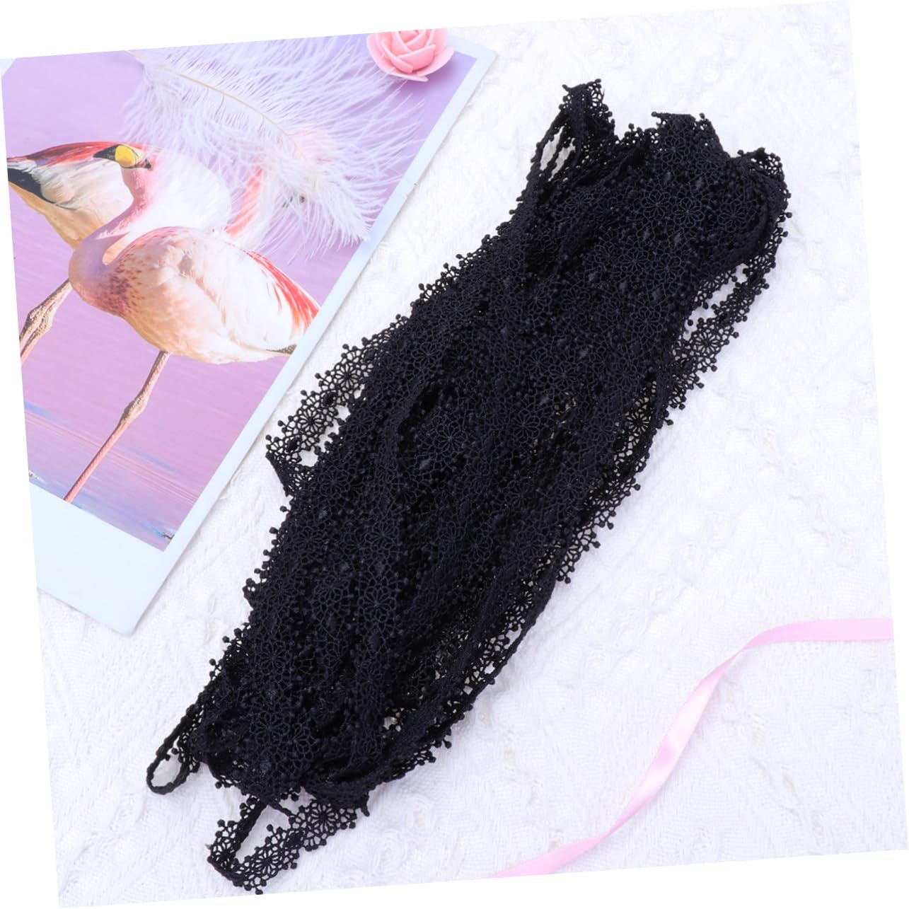 NUOBESTY 3piezas Cinta De Encaje Negro Yardas Para Decoración Ribete Bordado Suave Para Ropa Manualidades y Fiestas