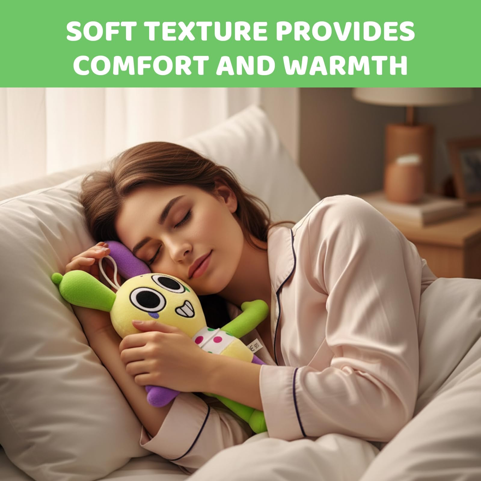 33 cm Cuddly Companion Suitable for Comfort Great for Playtime Companion and Gift for Special Occasions Purple and Green Rabbit Plush Toy - Image 4