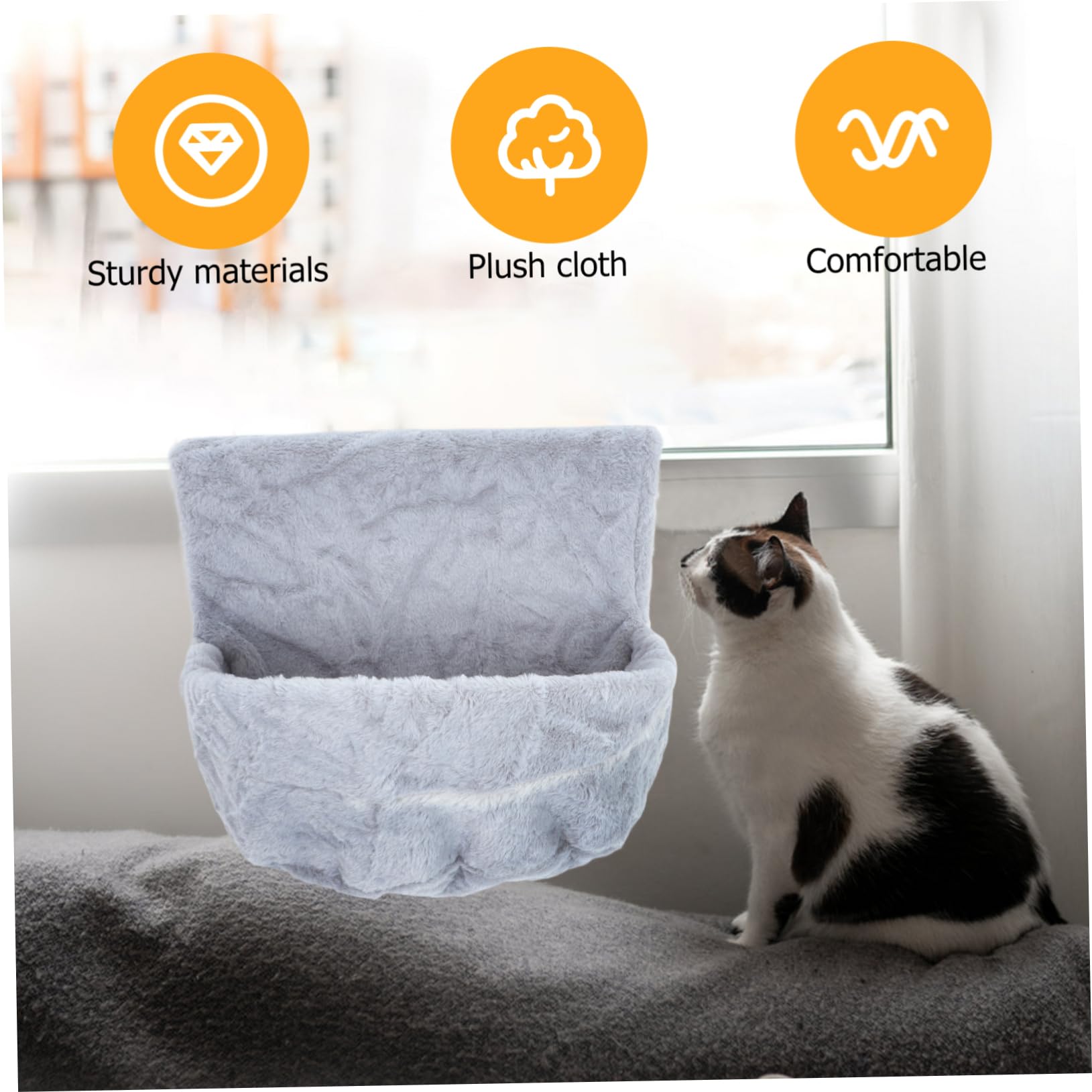 Toyvian Hammock per da Rimovibile e Pieghevole con Rivestimento Peluche Cat Hammock per Comodo e