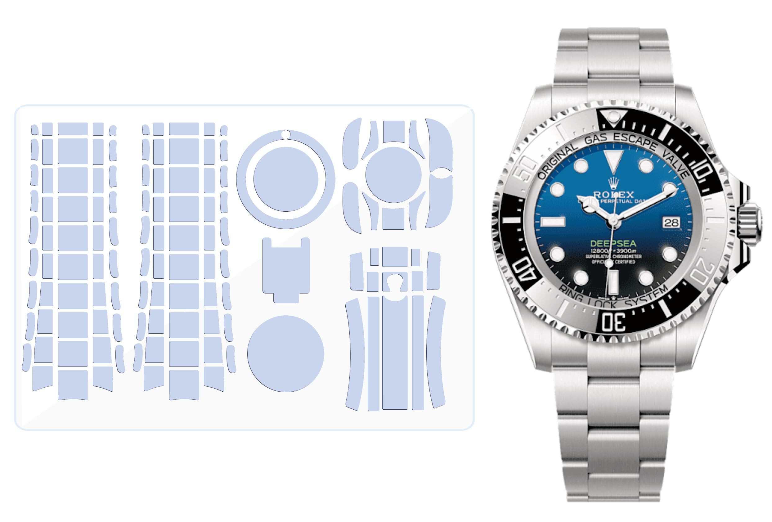 2-pak folii ochronnej do Rolex Sea-Dweller Deepsea 44 mm 116660. | Przezroczysta skóra, osłona całego korpusu, naklejka ochronna na ekran zegarka