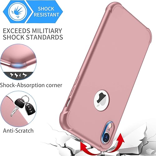 Miniatura 6 de ORETECH - Funda para iPhone XR con 2 protectores de pantalla de vidrio templado 360 de cuerpo completo, a prueba de golpes, antiarañazos, protección
