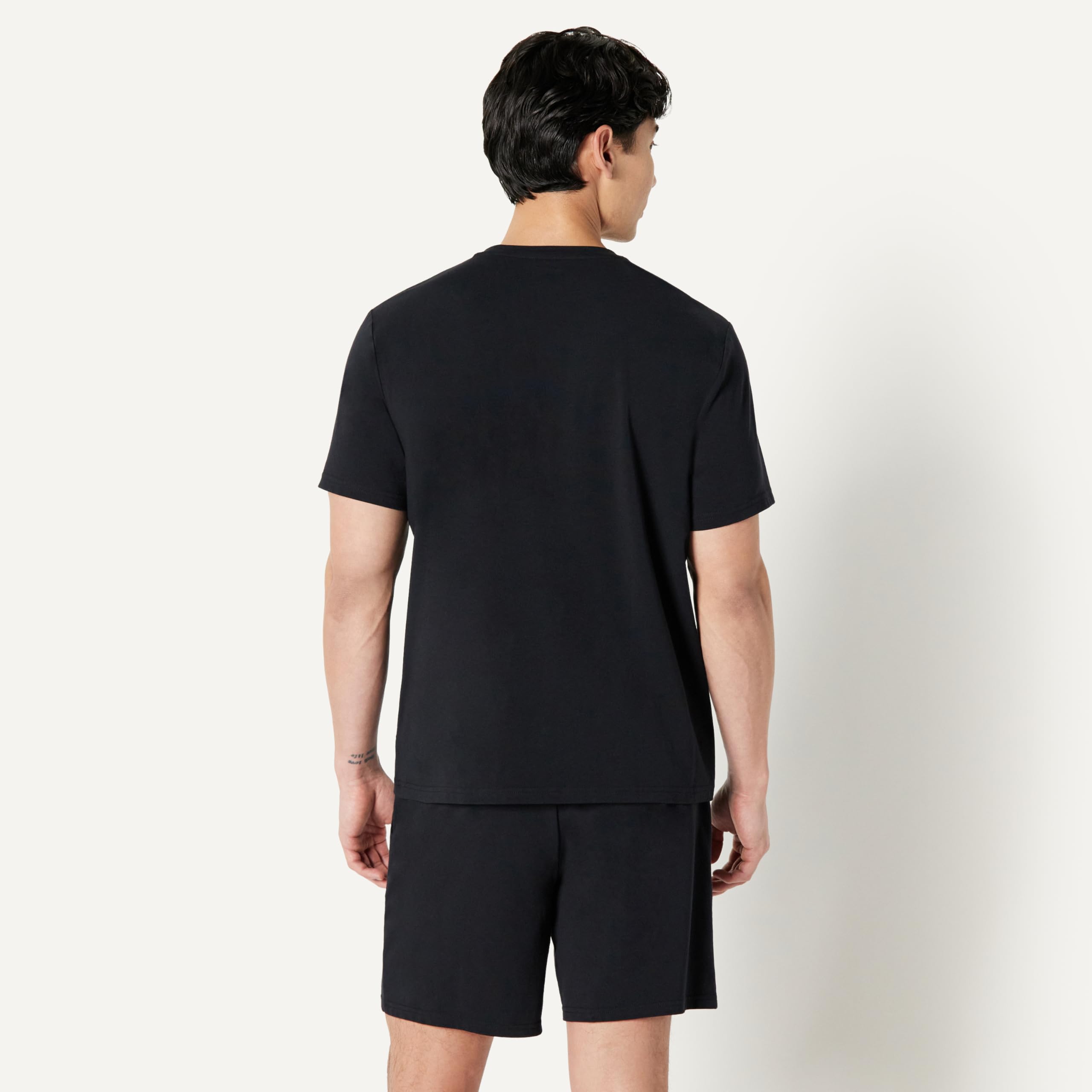 Amazon Essentials Hombre Conjunto de Pijama de algodón Modal, Camiseta Manga Corta y Pantalones Cortos