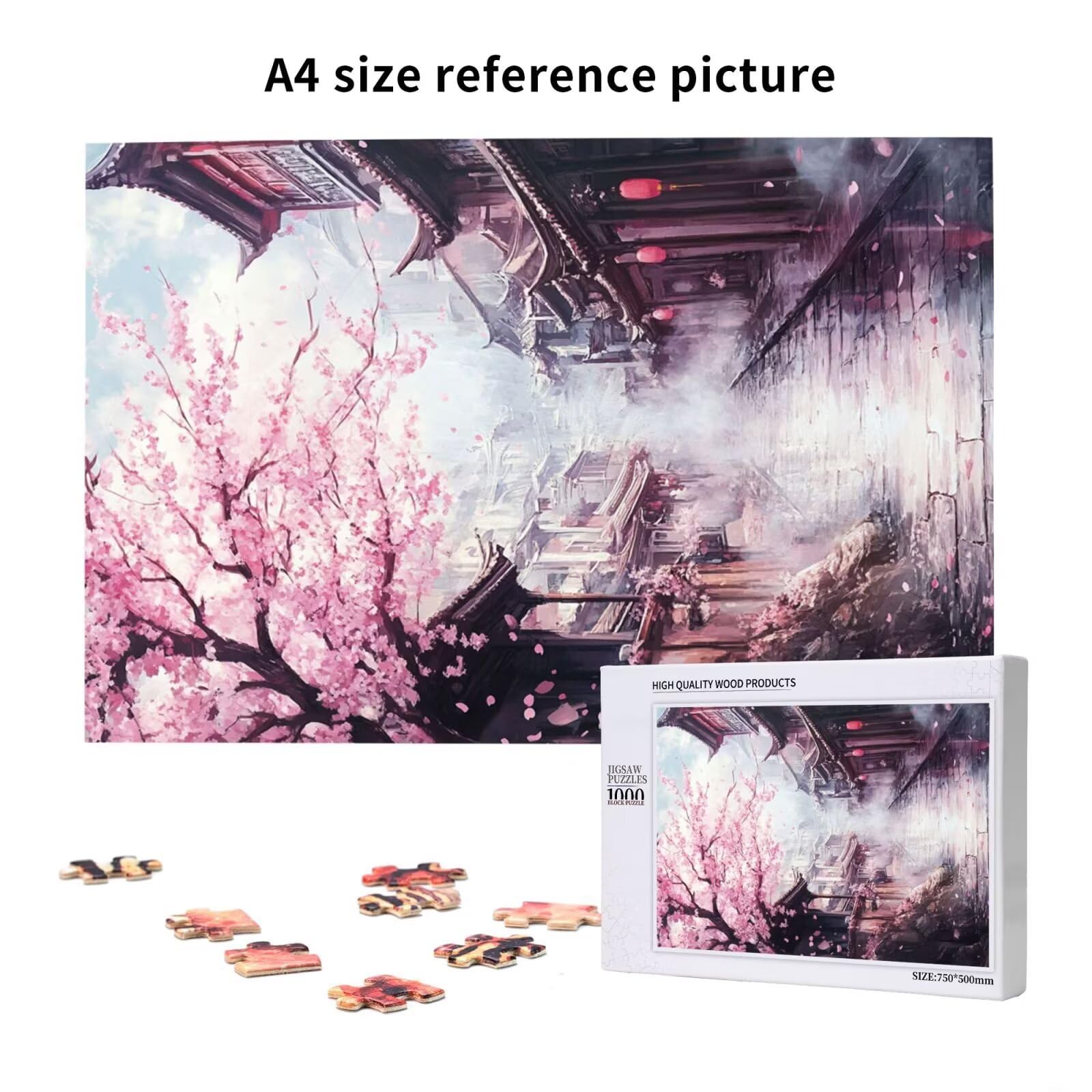 Puzzles Paisaje 1000 Adultos, Puzzle Japón con Cajas y Cartel, Juego Clásico de Puzzle Arte para Entretenimiento Adultos, Regalos de Decoración del Hogar para Pasatiempos Creativos de Mujeres 2T-1870