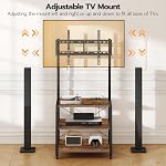 HOOBRO Roulement TV Stand avec montage et sortie de puissance jusqu'à 55 de pouce TV, Centre de divertissement de coin, petit TV Reste avec 3-Tier Étagères de rangement pour salon, chambre à coucher, brun rustique et noir BF66UDS01