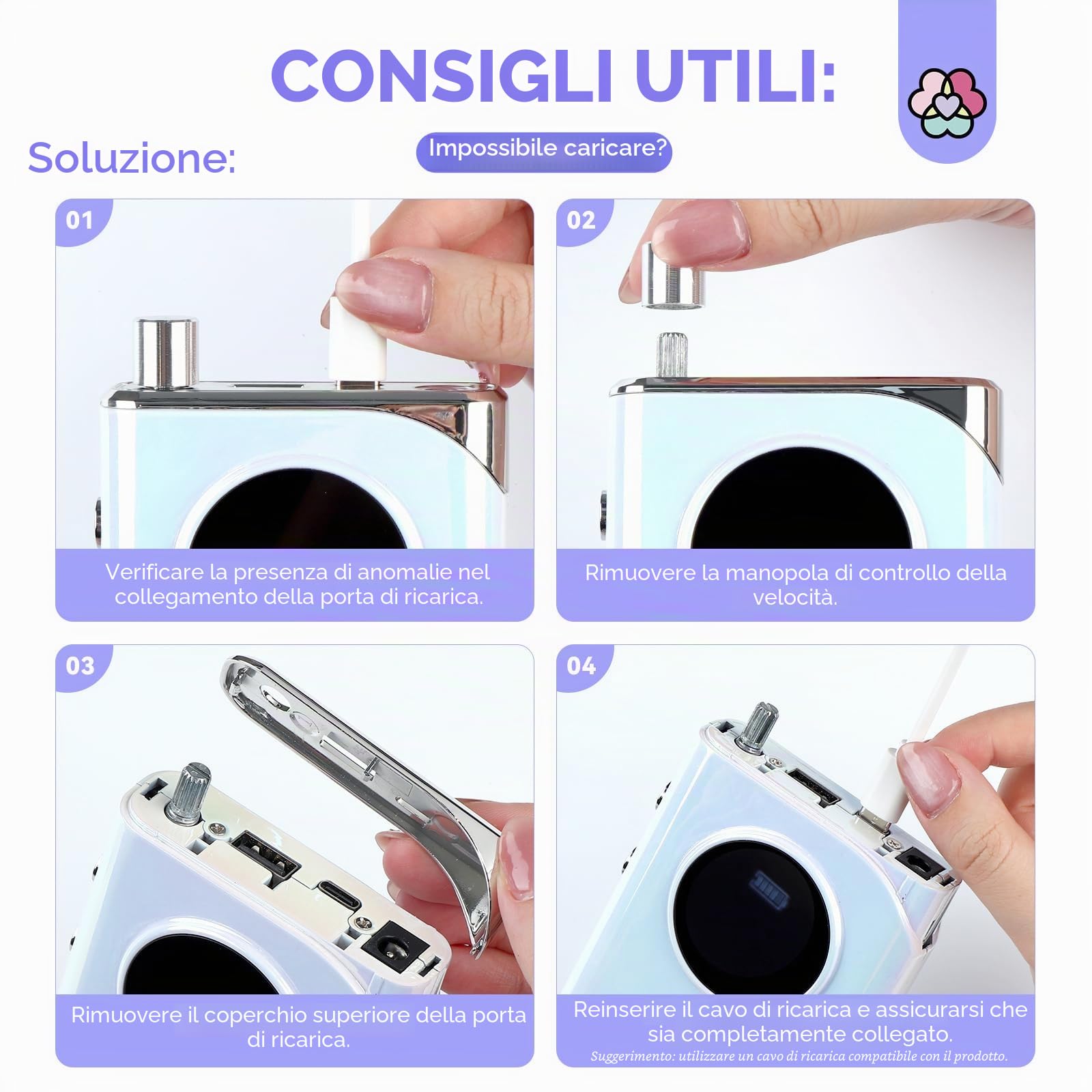SAVILAND Fresa per Unghie 50000RPM, Lima per Unghie Elettrica Senze Fili con Display LCD, Trapano per Unghie Portatile Basso Rumore e Calore, 13 in 1 Manicure e Pedicure Elettrico Kit