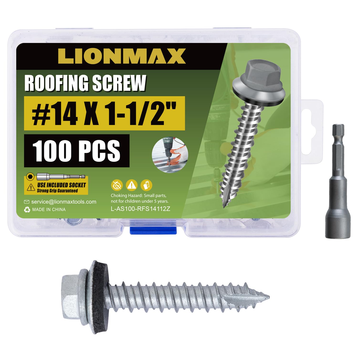 LIONMAX Metal Roofing Screws - Rust Resistant -12 LIONMAX Metal Roofing Screws - Rust Resistant -12
