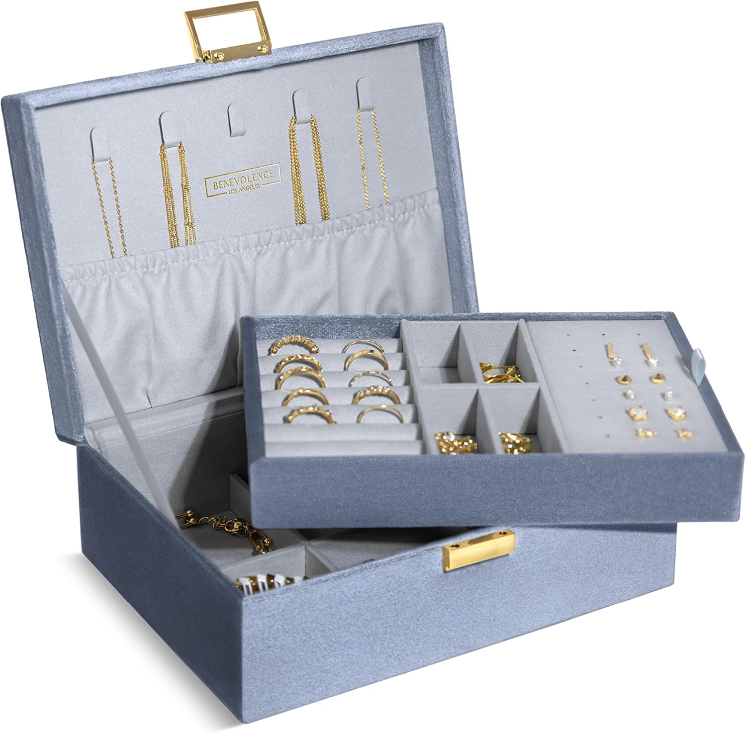 Benevolence LA Large Jewelry Storage Box, 2Layer Jewelry