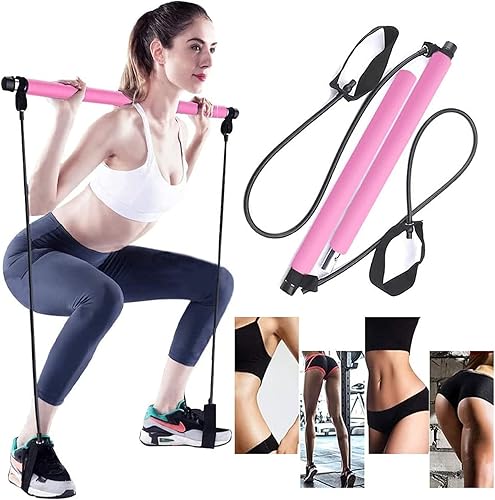 SUNTIRC Pilates portátil cuerda estirable gimnasio palo yoga ejercicio barras pilates entrenador herramienta